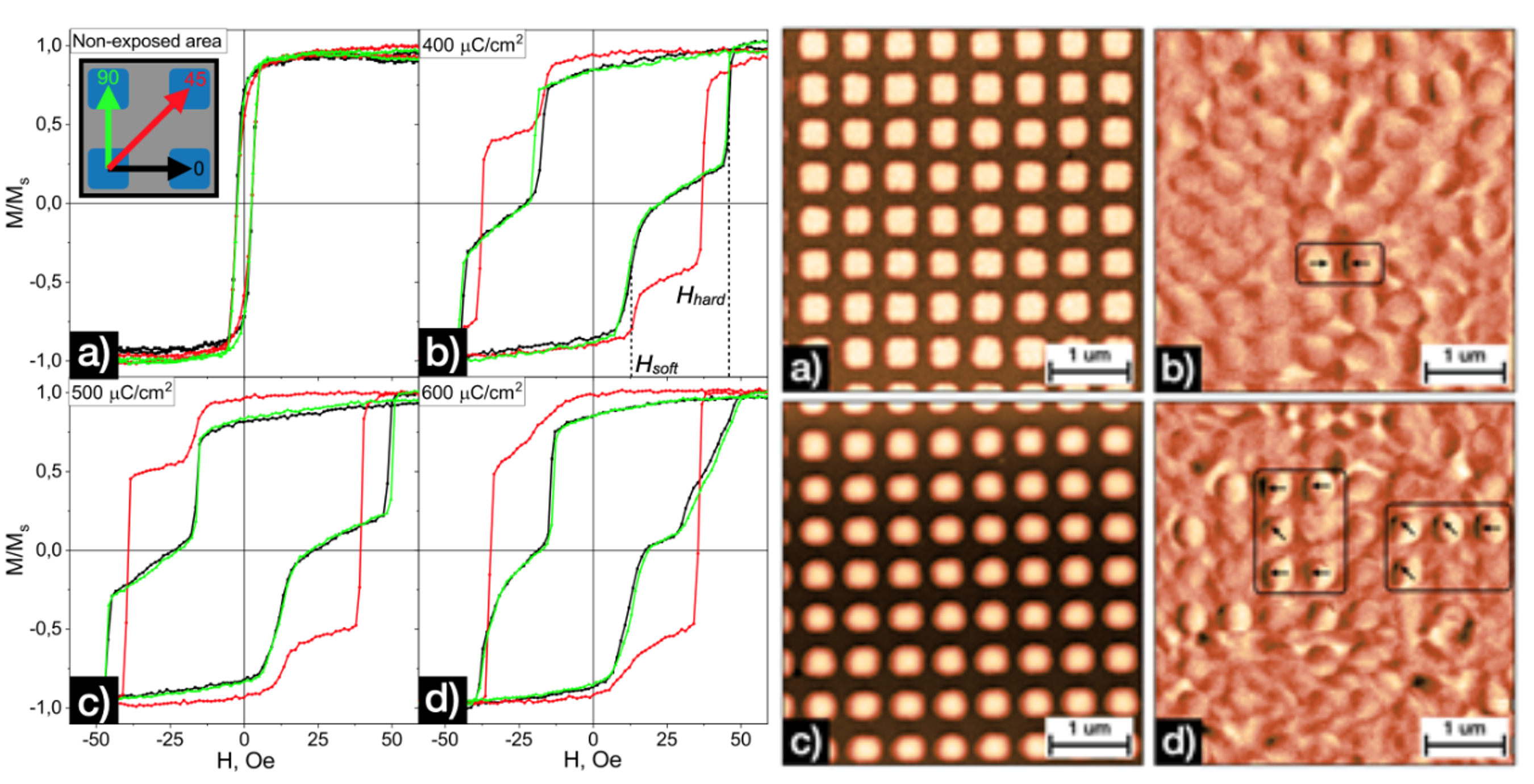 Hysteresis loops and atomic force microscope images for permalloy based magnetoplasmonic crystals