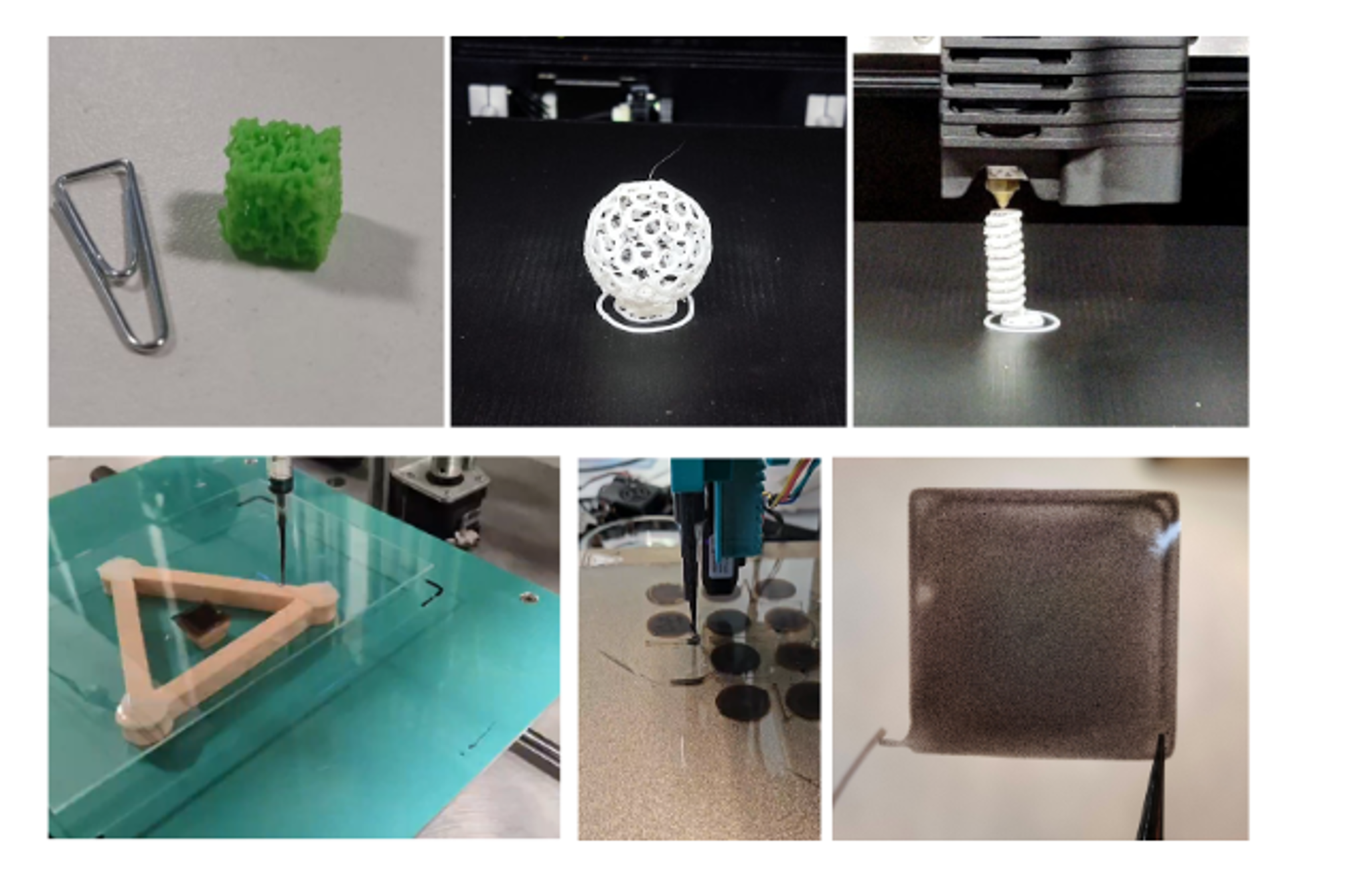 Enlarged view of DIW and FDM printed structures
