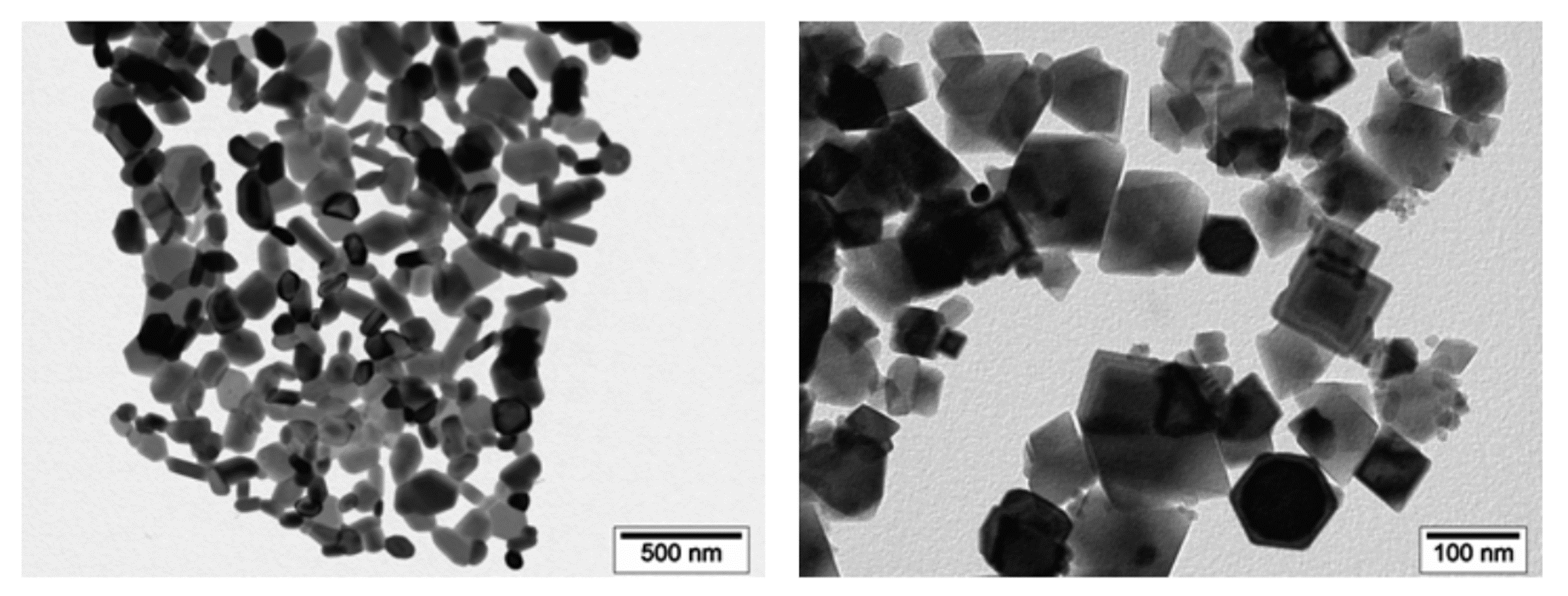 (left) Strontium hexaferrite, (right) Ni-substituted cobalt ferrite